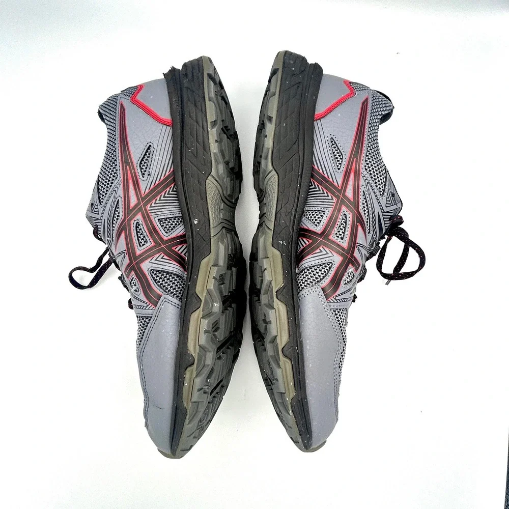 ASICS Gel-Venture 8 Mens Size 13 Trail Running Shoes 13 Gray Red Sneakers